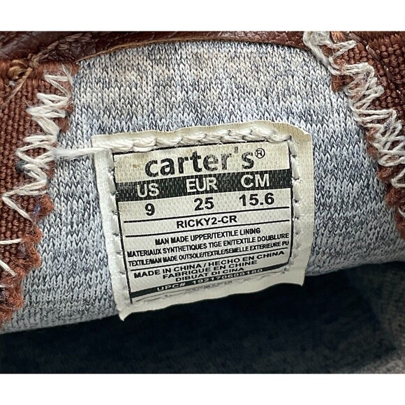 Carters Ricky2‎ Casual Sneakers Slip On Shoes Toddler Kids Size 9 Brown - Picture 8 of 9